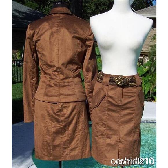 Cache Brown Thin Corduroy Lined Suit Jacket Top New Front Button NWT $178 - Picture 8 of 8